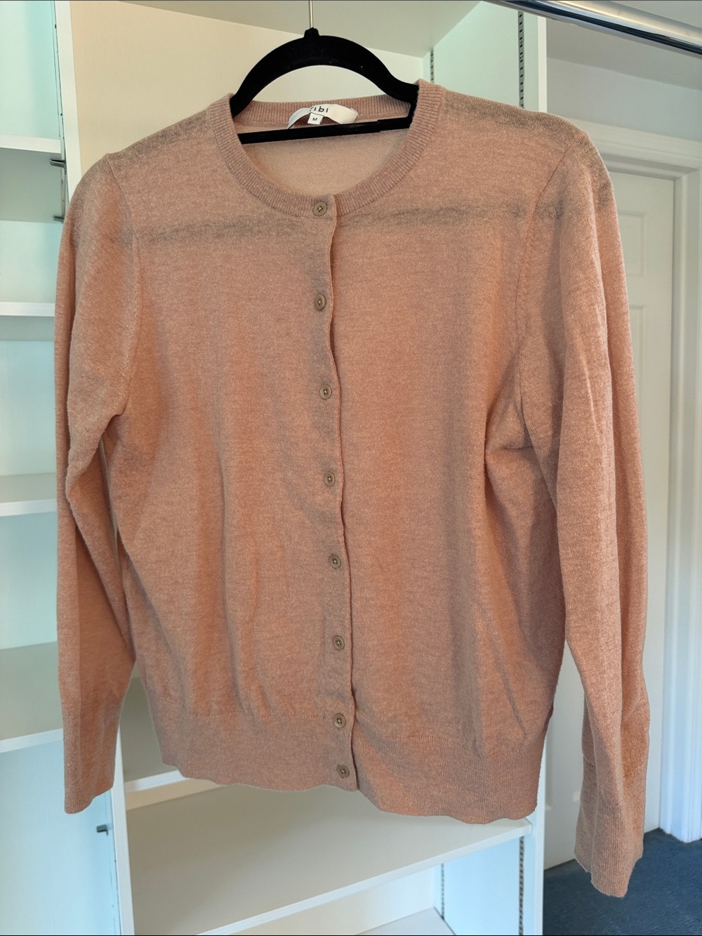Tibi Blush Button-Down Cardigan